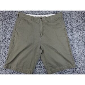 Eddie Bauer Legend Chino Shorts Mens T38 Olive Green Cotton Twill Casual Classic